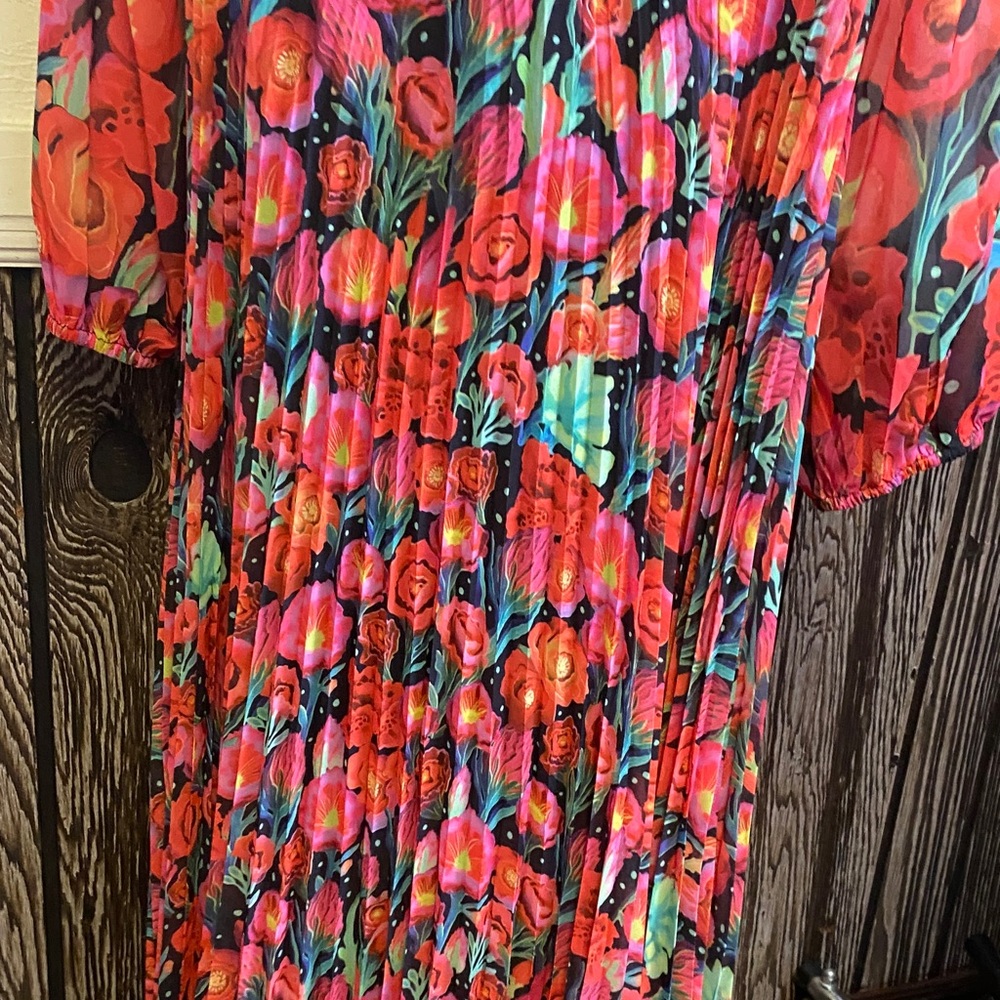 FARM Rio Floral Long Sleeve Maxi Dress in Black, Red, Pink, Green - Picture 3 of 7
